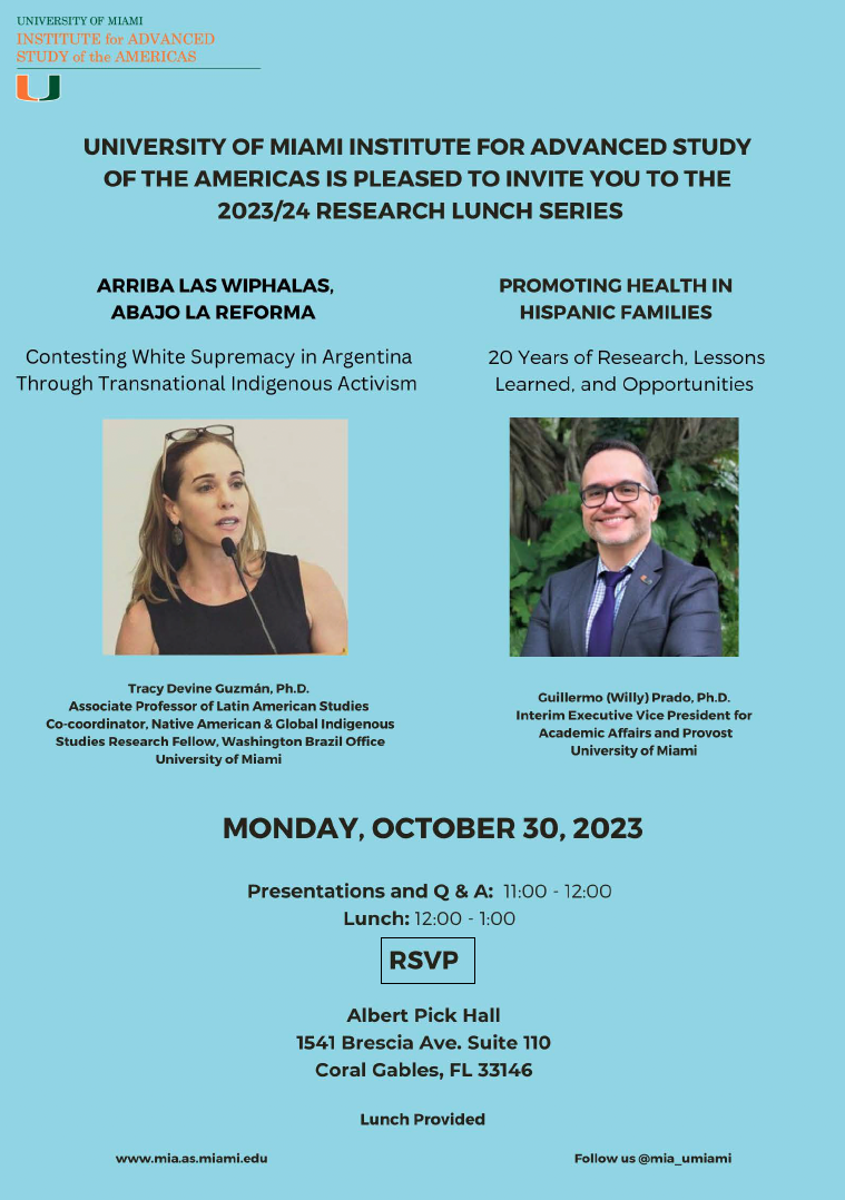 UMIA Research Lunch Series with Provost Prado and Prof. Devine Guzmán